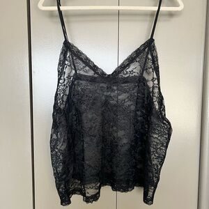 Black Lace Camisole Tank Top